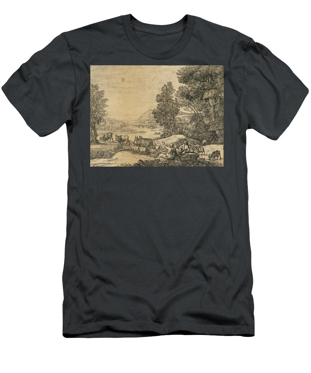 3 Shepherd and Shepherdess Conversing in a Landscape Claude Lorrain T-Shirt