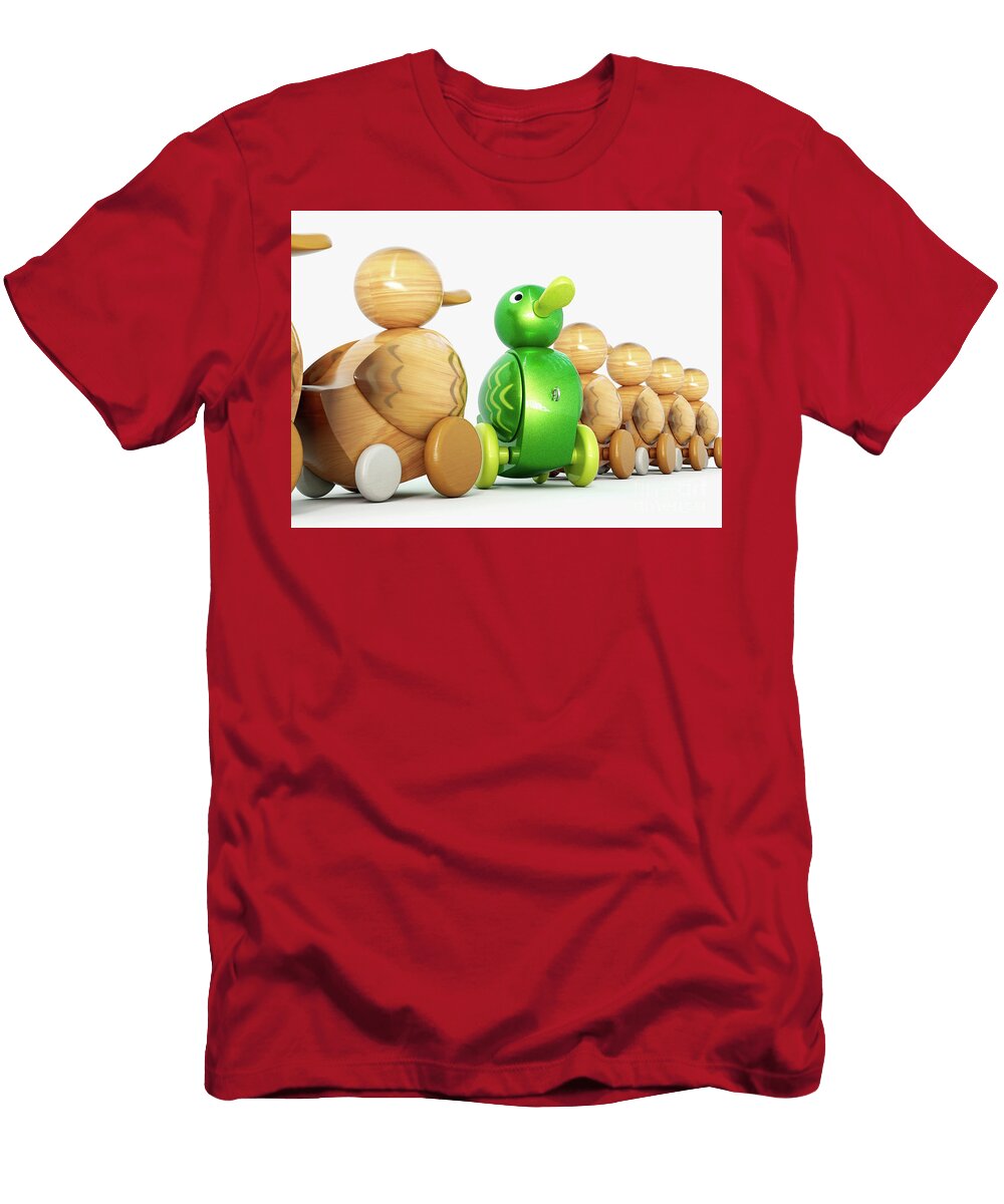 3 Wooden Duck Against the Flow Allan Swart T-Shirt