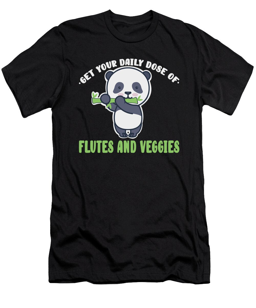 4 Flutist Vegetables Cute Panda Vegan Bamboo Flute Toms Store T-Shirt
