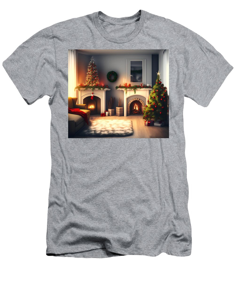 4 Room with Christmas Tree Generative Ai Illustration Miroslav Nemecek T-Shirt