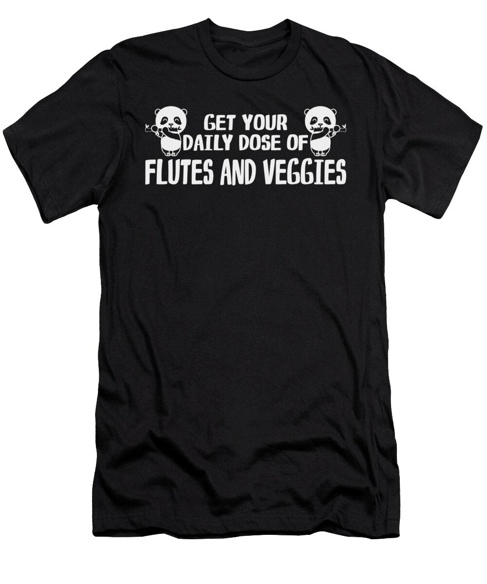 5 Flutist Vegetables Cute Panda Vegan Bamboo Flute Toms Store T-Shirt