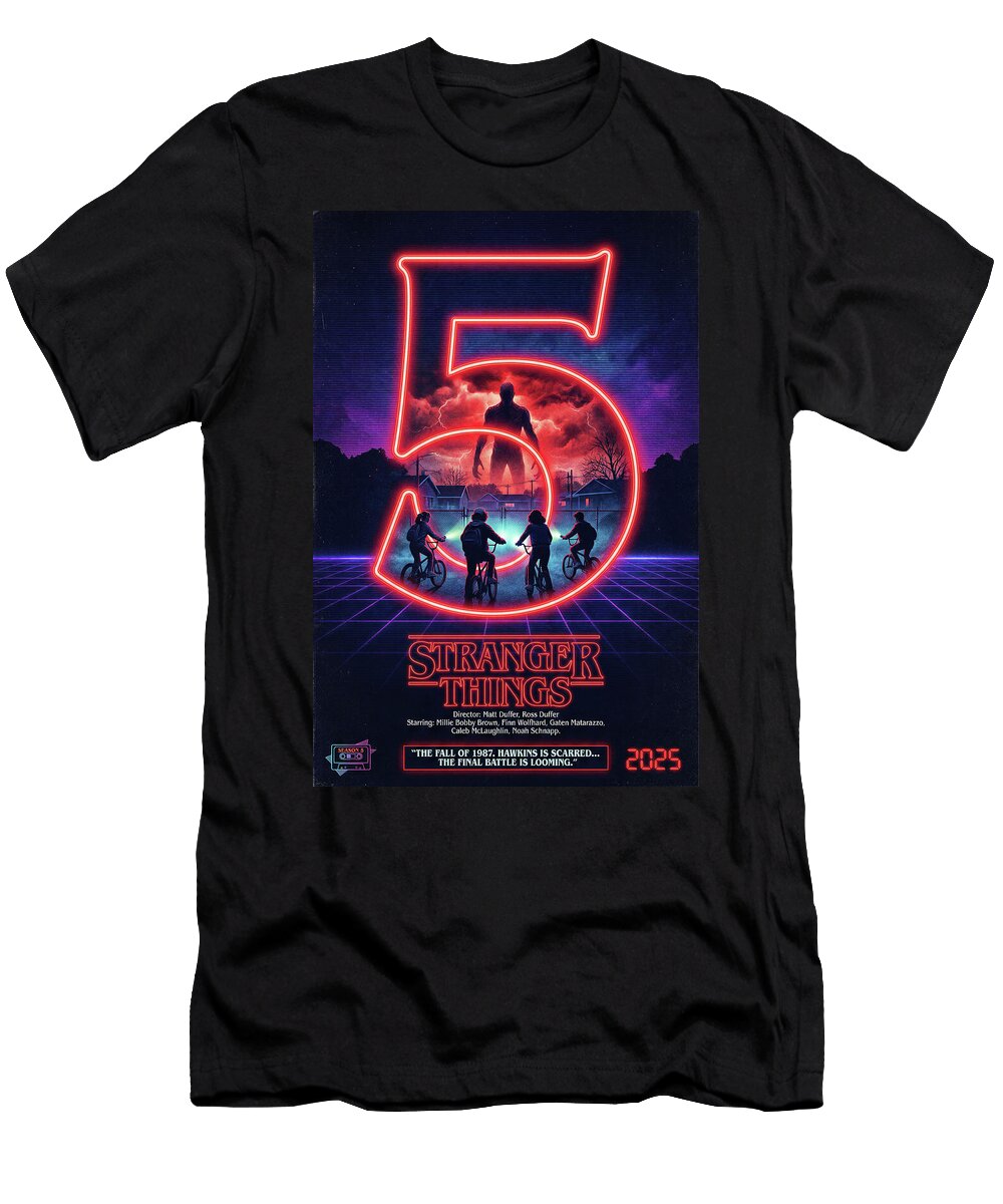 5 Stranger Things Season 5 Minimal Series Poster Vintage Style 1980 Sampadart Gallery T-Shirt