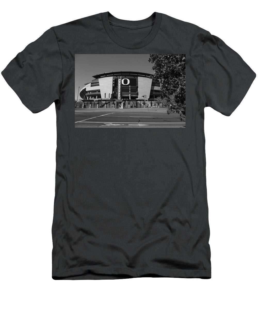 6 Autzen Stadium At the University of Oregon in Black and White Eldon Mcgraw T-Shirt