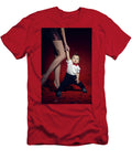 6 Sexy Girl in Red Short Dress with a Boy Child Elena Saulich T-Shirt