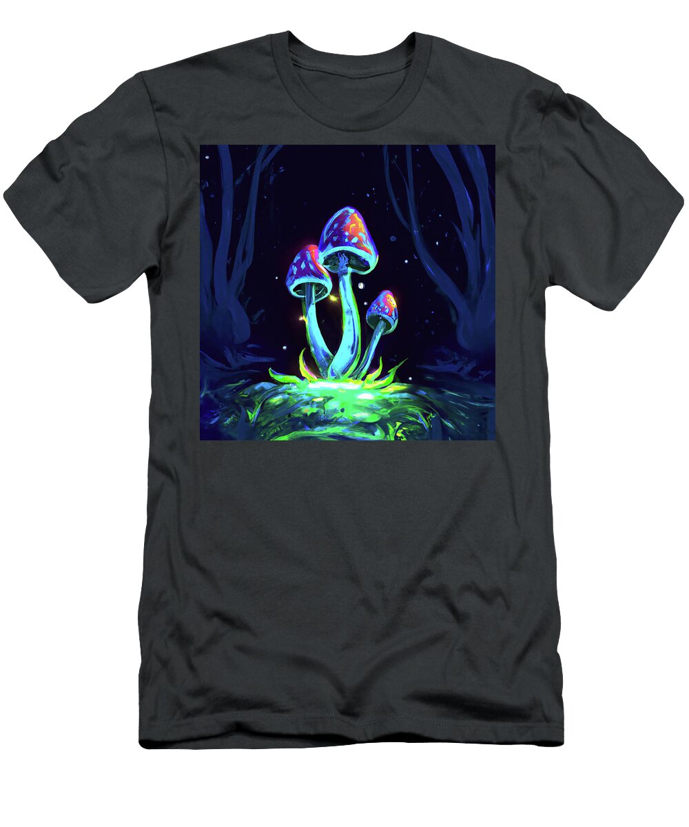6 Trippy Mushrooms Colorful Funky 60s Psychedelic Style Stellart Studio T-Shirt