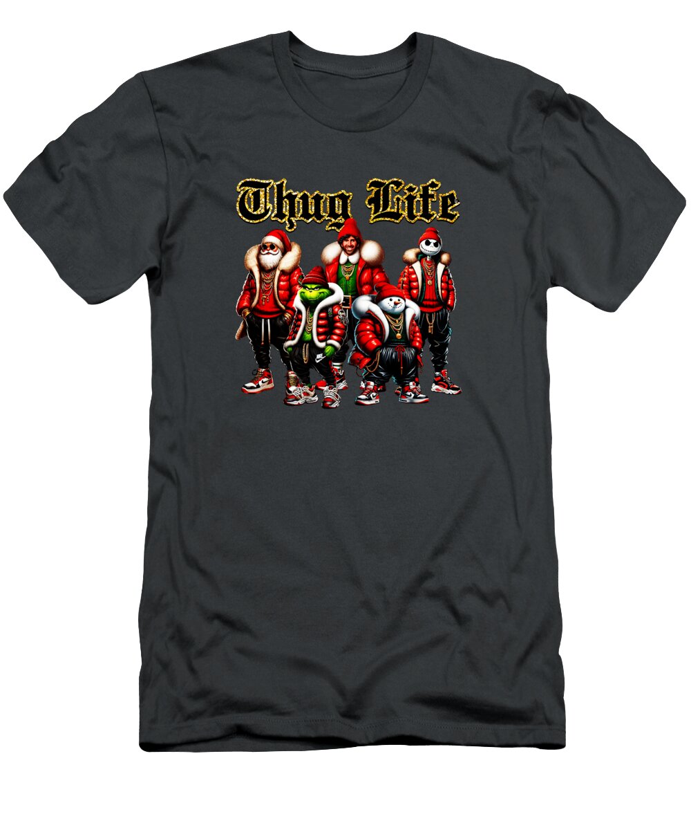7 Cartoon Christmas Thug Life Movie Character Thug Luke Moore T-Shirt