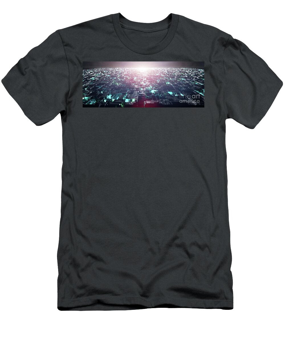7 Modern Technology Background Circuit Board Like Pattern Michal Bednarek T-Shirt