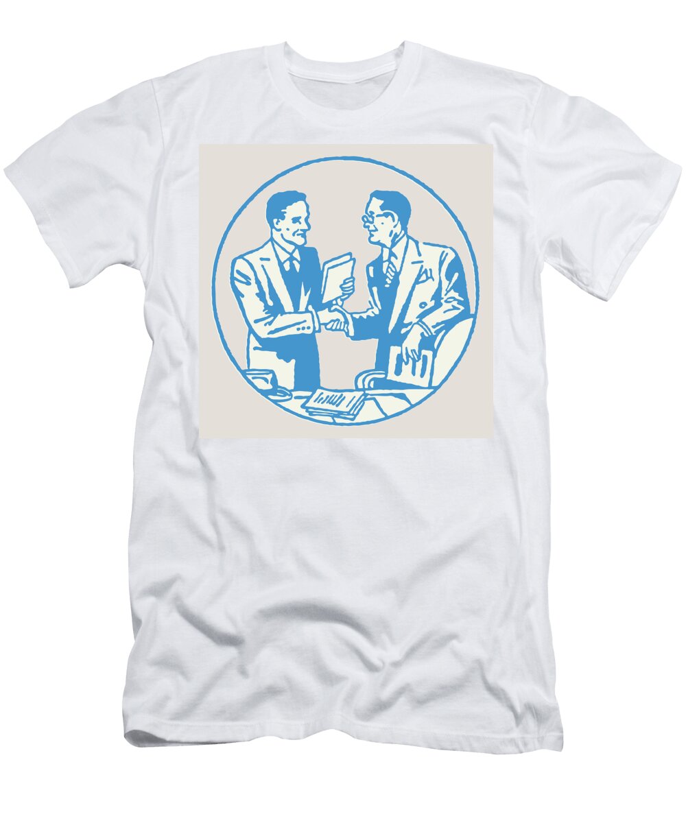 8 Two Men Shaking Hands Csa Images T-Shirt