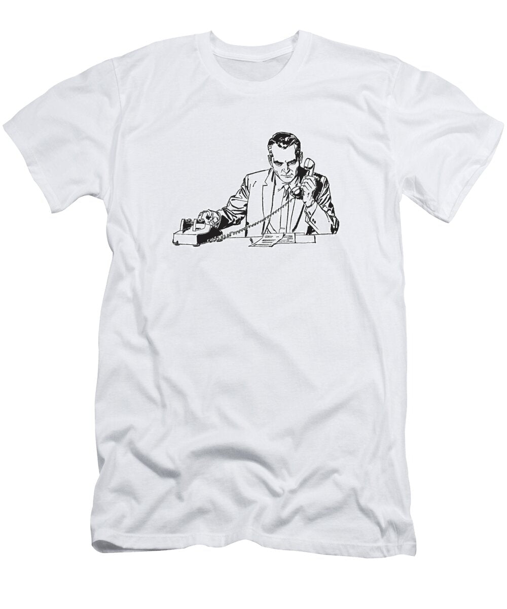 9 Man Talking on Telephone Csa Images T-Shirt
