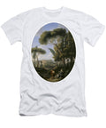 A Classical Landscape with a Traveller and Two Women Conversing a Town in the Distance Janfransvanbloemen T-Shirt
