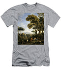 A Classical Landscape with a Traveller and Two Women Conversing and Three Goats Gambolling Jan Frans Van Bloemen T-Shirt