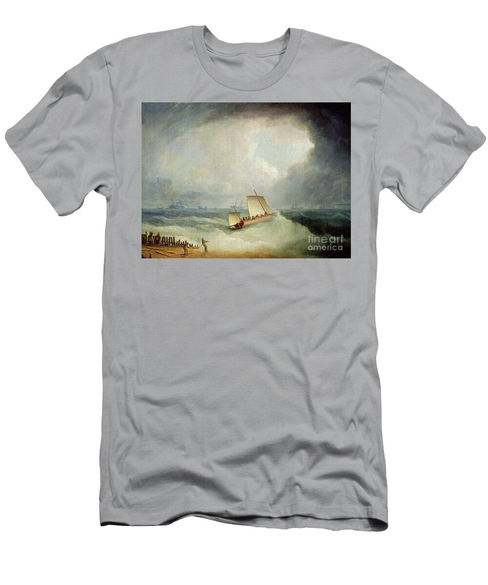 A Deal Lugger Going Off to a Storm Bound Ship in the Downs South Foreland Thomas Buttersworth T-Shirt
