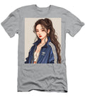 A Digital Illustration of a Young Woman with Long Brown Hair Randy Vankov T-Shirt