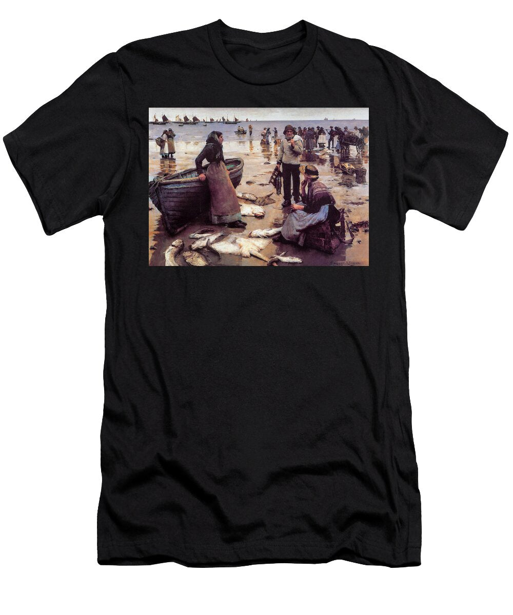 A Fish Sale on a Cornish Beach By Stanhope Forbes 1885 Stanhope Forbes T-Shirt