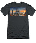 A Futuristic City Features Towering Mango Art T-Shirt