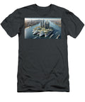 A Futuristic Floating City Features Sleek Skyscrapers and Lush Greenery Mango Art T-Shirt