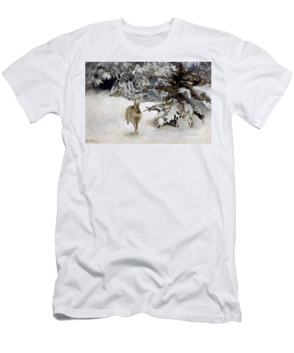 A Hare in the Snow Bruno Andreas Liljefors T-Shirt