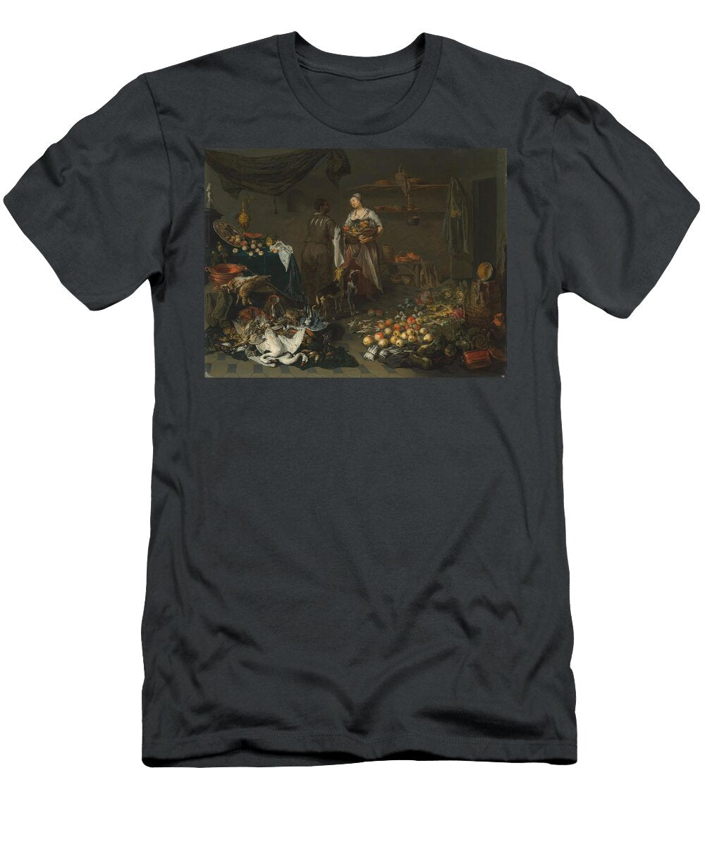 A Kitchen Interior with a Maid and a Servant Conversing Jan Van Kessel the Elder Flemish T-Shirt