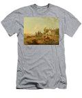 A Landscape with Travellers in a Horse Drawn Carriage and Figures Conversing By a Track 1792 Julius Caesar Ibbetson T-Shirt