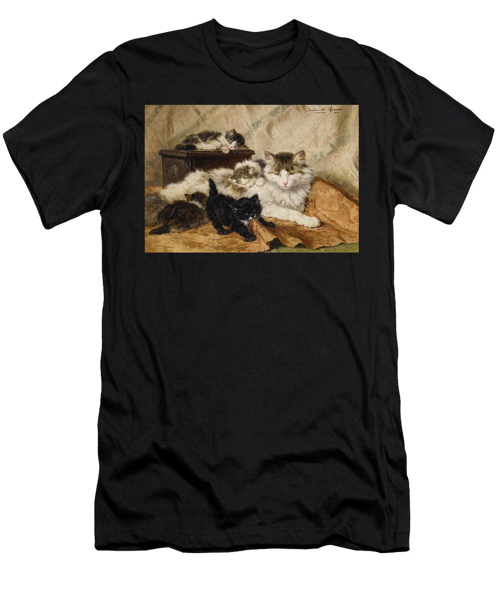 A Mother and Her Kittens Art Henriette Ronnerknip Dutch T-Shirt