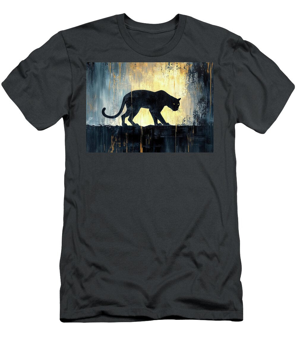 A Puma Silhouette Stalking Prey with a Golden Dawn Grover Mcclure T-Shirt