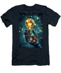 A Robotic Hand Holding the Earth in a Lightbulb Garry Gay T-Shirt
