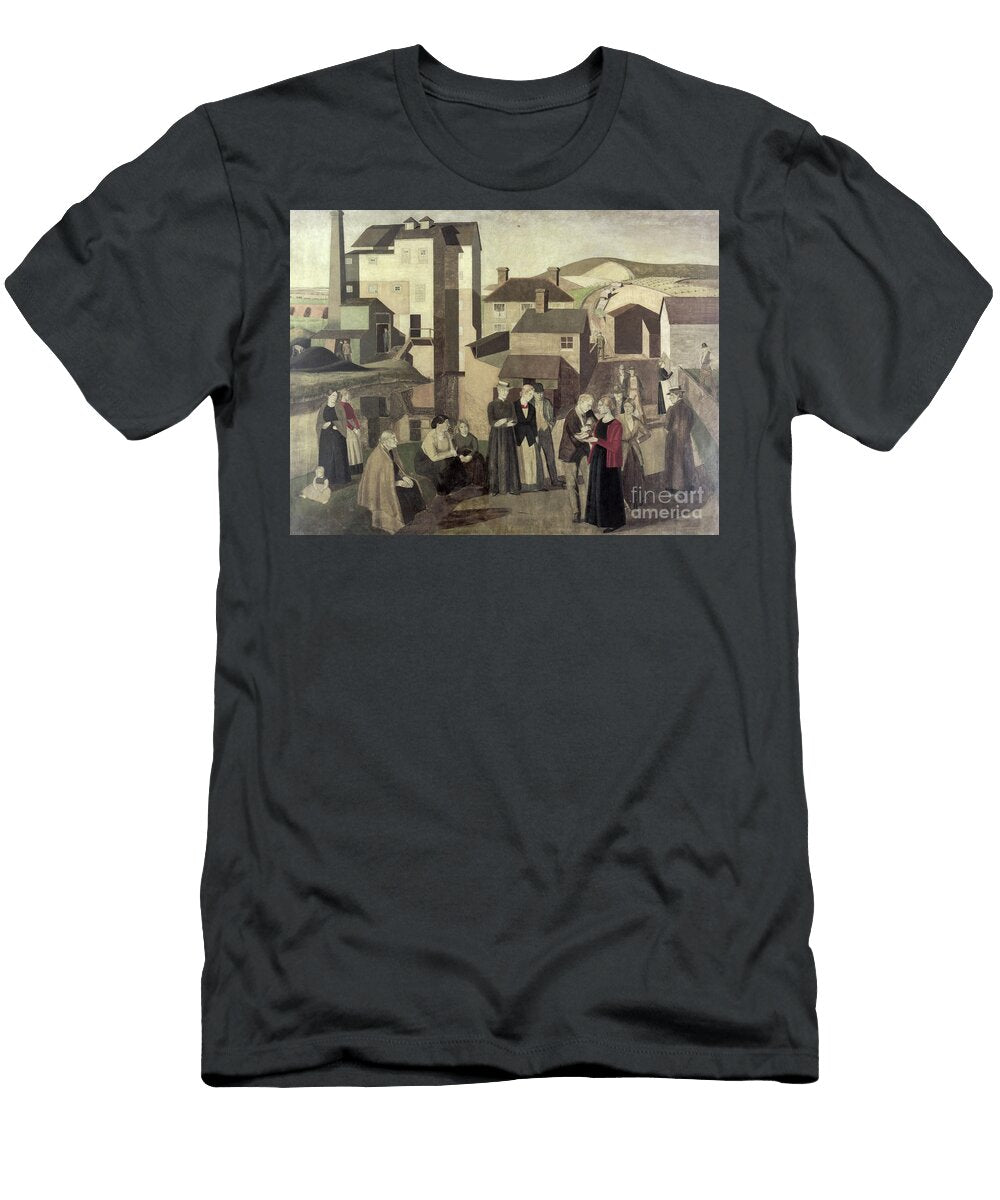 A Scene in a Village Street with Mill Hands Conversing 1919 Winifred Knights T-Shirt
