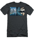 A Sleek Robotic Insect Is Perched on a High Rise Ledge Mango Art T-Shirt