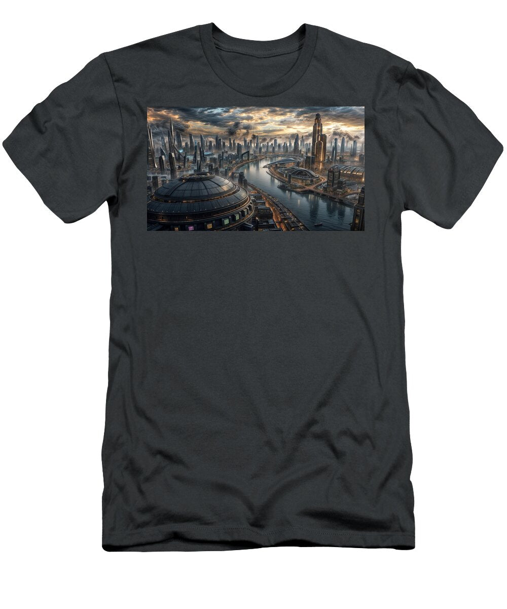 A Sprawling Futuristic City Mango Art T-Shirt