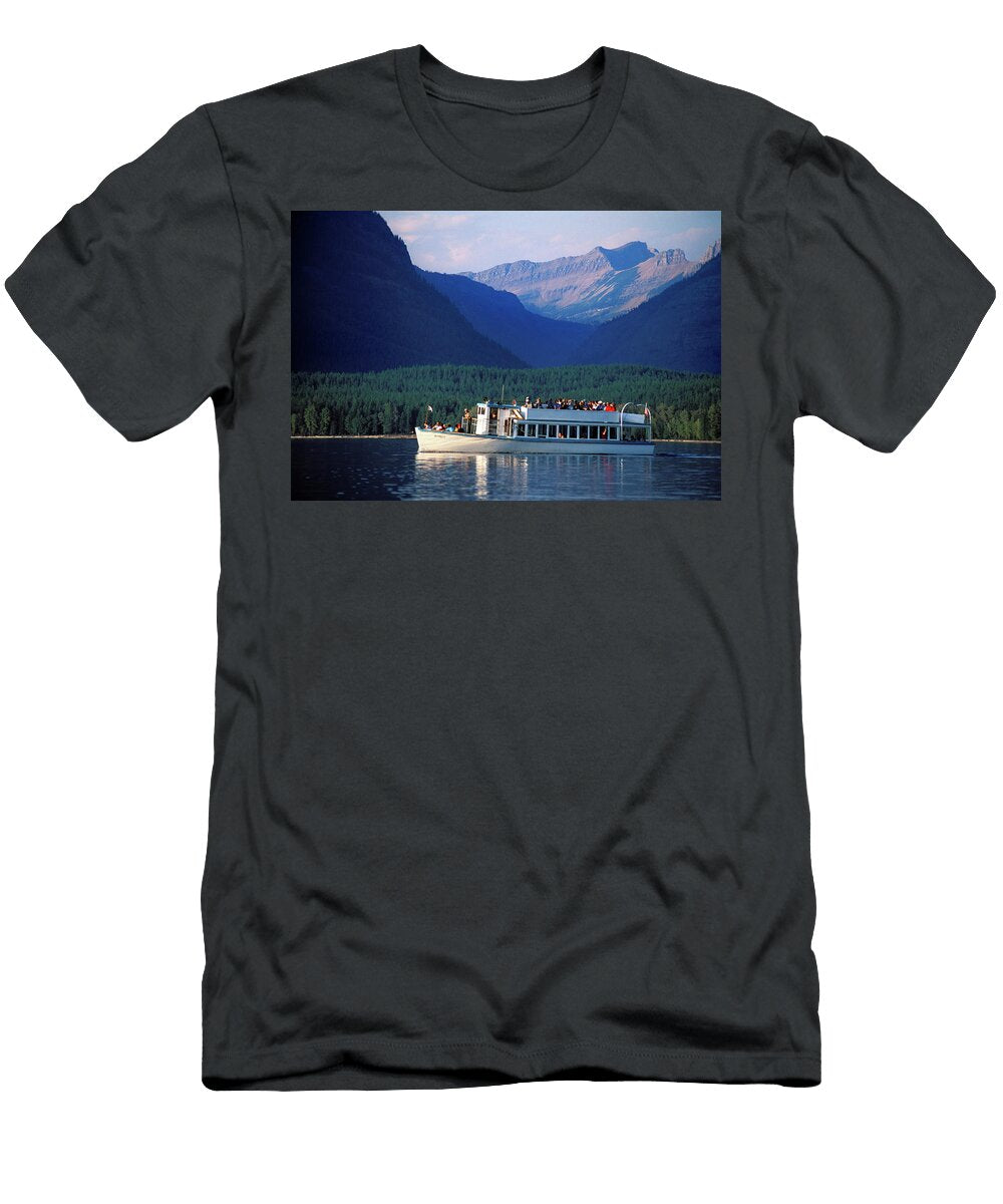 A Tour Boat Glacier National Park Mt Ted Wood T-Shirt