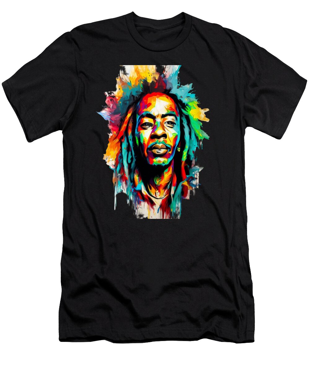 A Vibrant Tribute to Bob Marley Life and Art Artisto T-Shirt