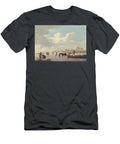 A Winter Landscape with Figures and Skating and Conversing on the Ice Windmills on the Shore Beyond Hendrik Willem Schweickhardt T-Shirt