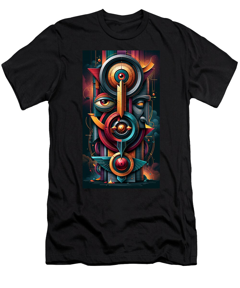 Abstract Geometric Face Composition Kevin Walker and Pixel Reverie T-Shirt