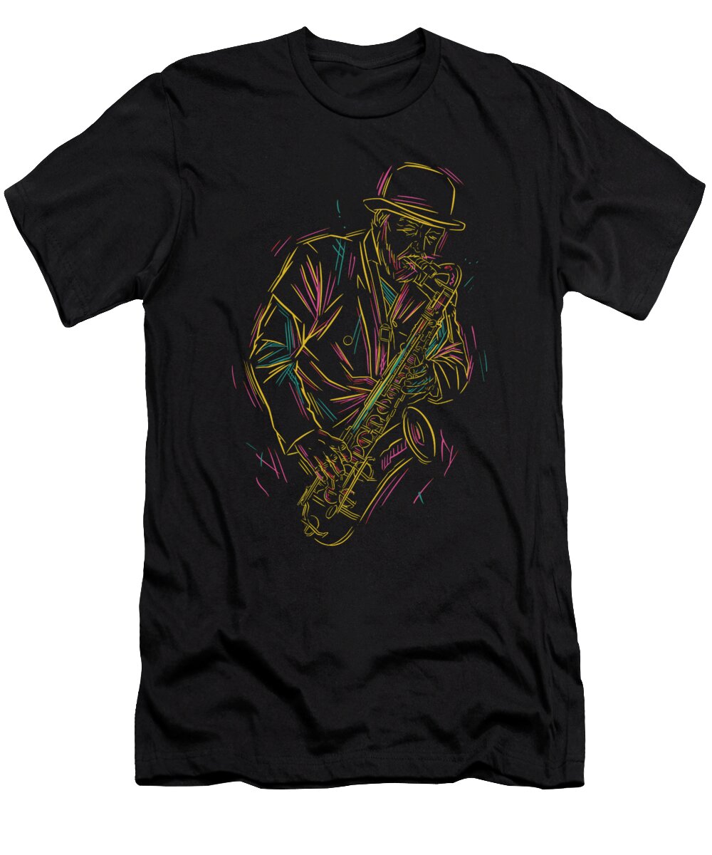 Abstract Jazz Saxophone Player Me T-Shirt