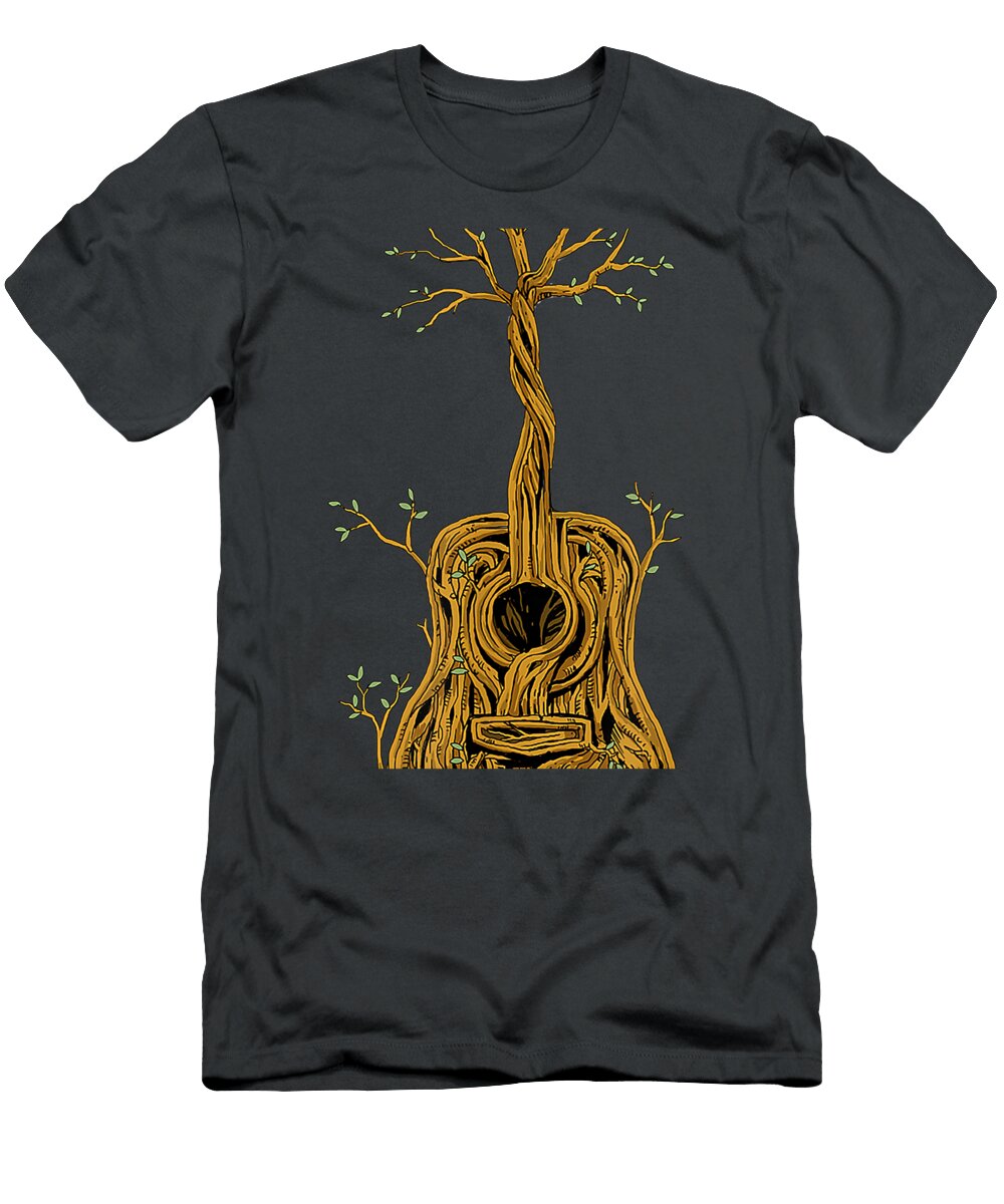 Acoustic Guitar Tree of Life Guitar Player Nature Guitarist Taksh Beau T-Shirt