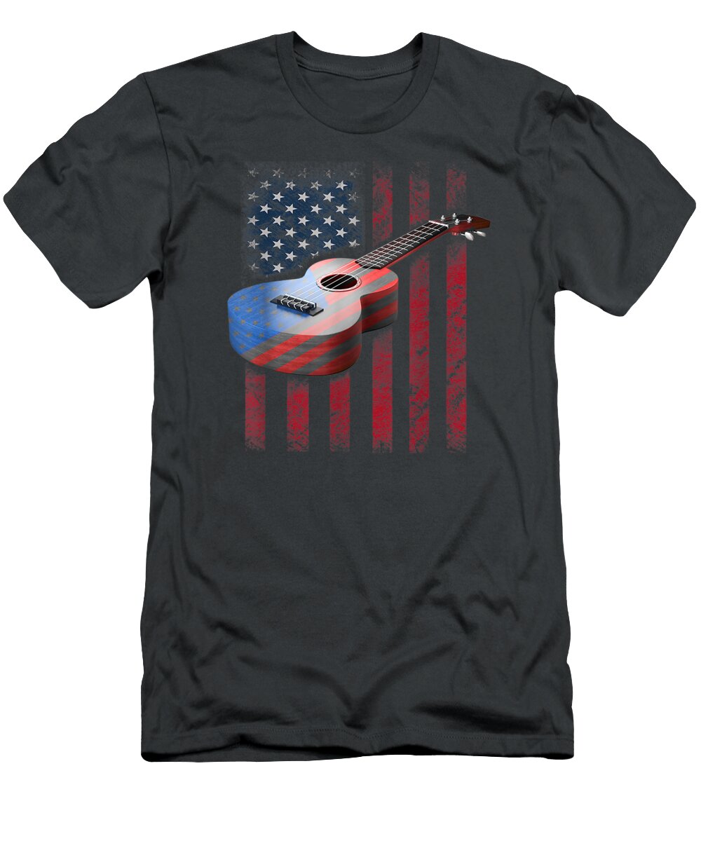 Acoustic Guitar US Flag Vintage Guitaris Yoseph Lexile T-Shirt