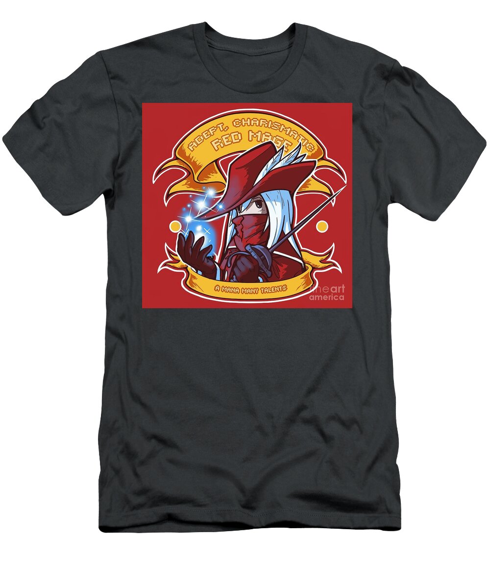 Adept Charismatic Red Mage Aaron Clarke T-Shirt