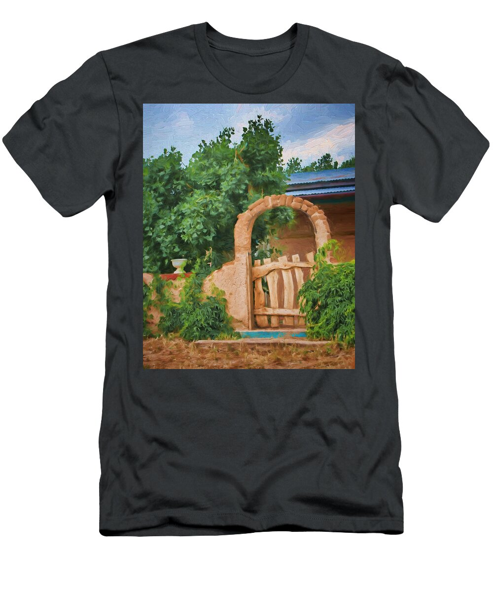 Adobe Wall and Gate Nikolyn Mcdonald T-Shirt