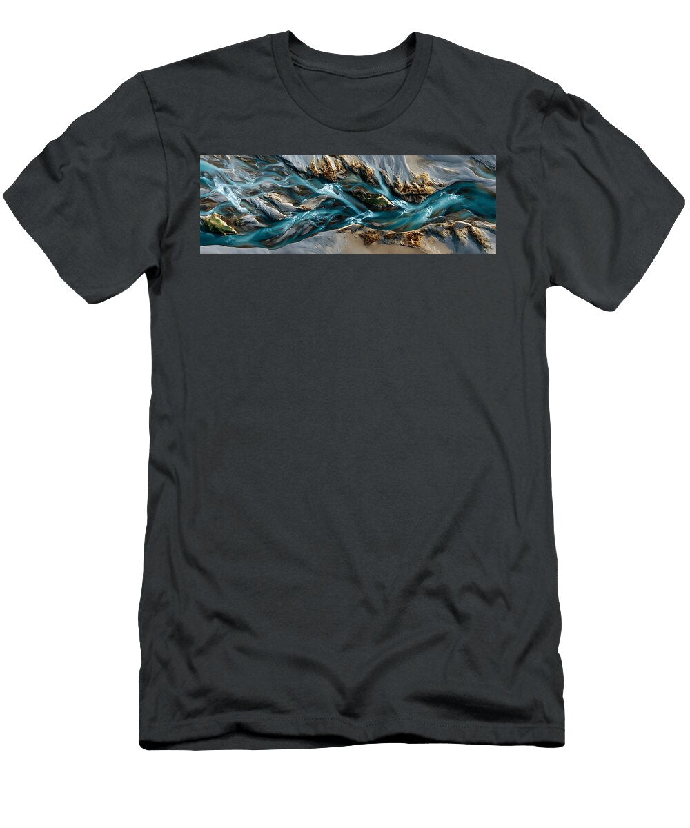 Aerial Majesty of the Braided River Daniel Stark T-Shirt