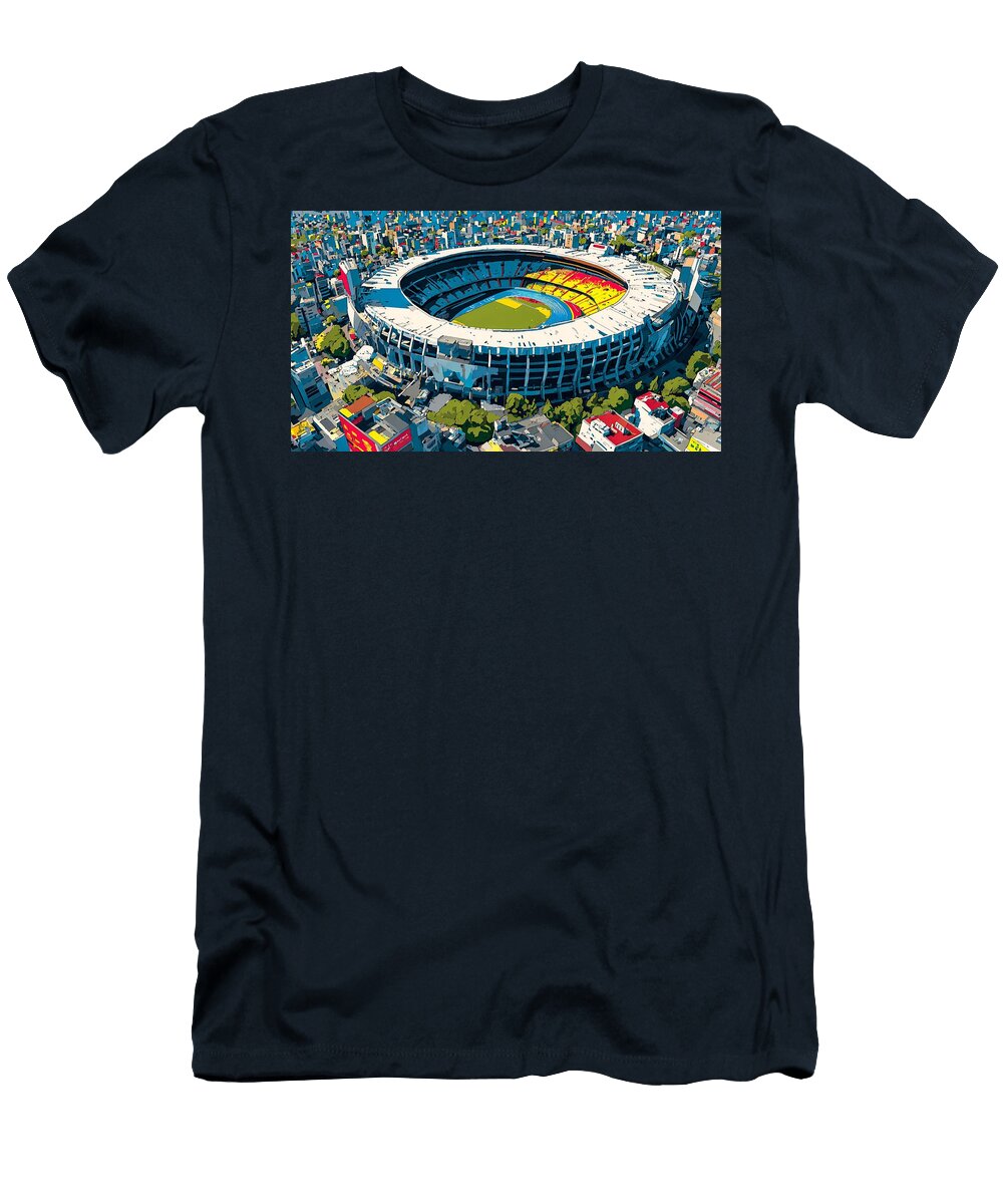 Aerial View of Pumas Unam Olympic University Stadium May Chaney T-Shirt