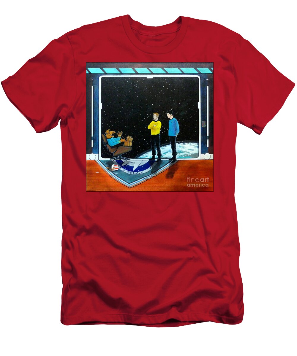 Alf Sitting in a Chair on Board the Enterprise John Lyes T-Shirt