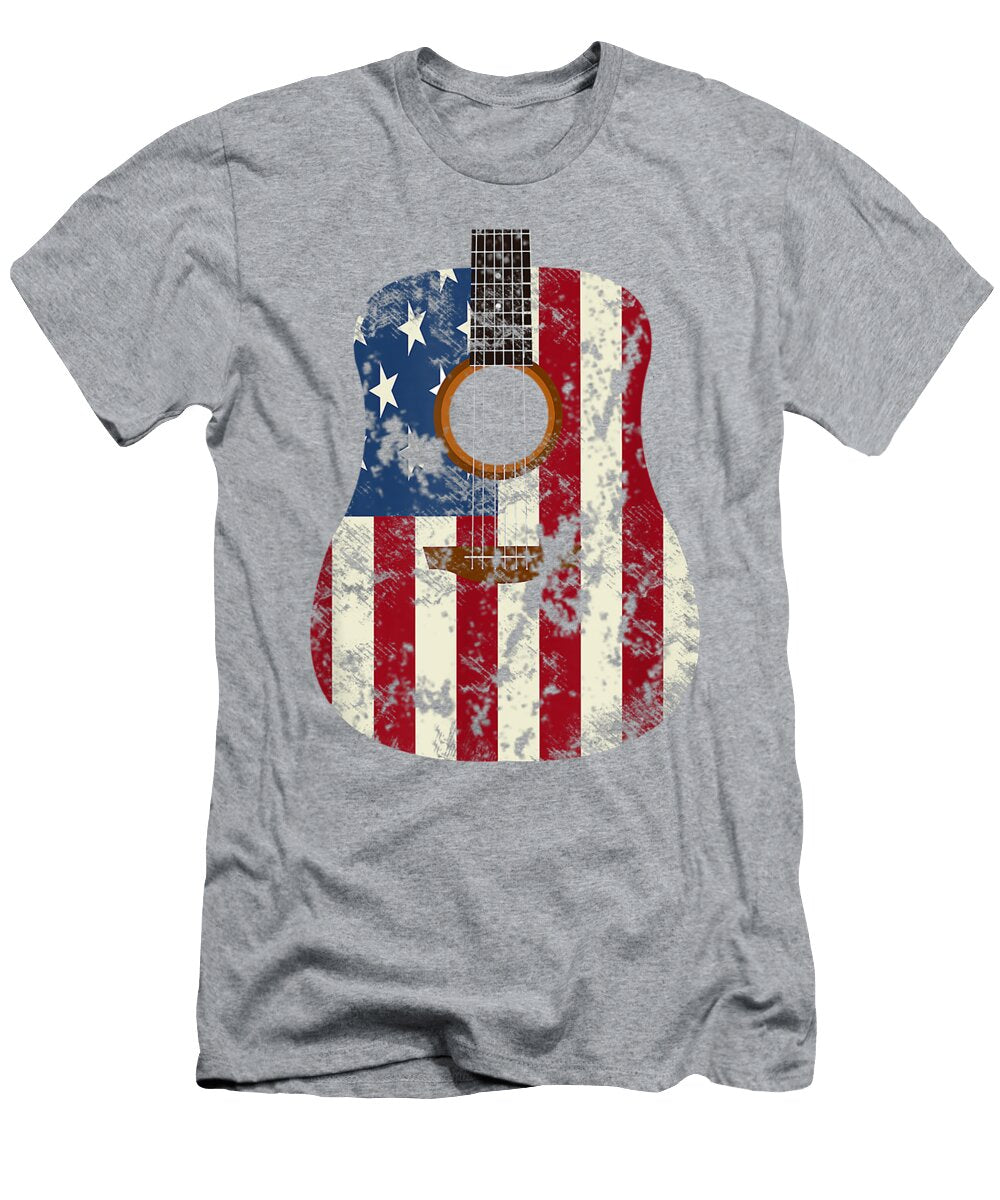 American Guitar Funny Guitarist US Flag Jonnie Amelie T-Shirt