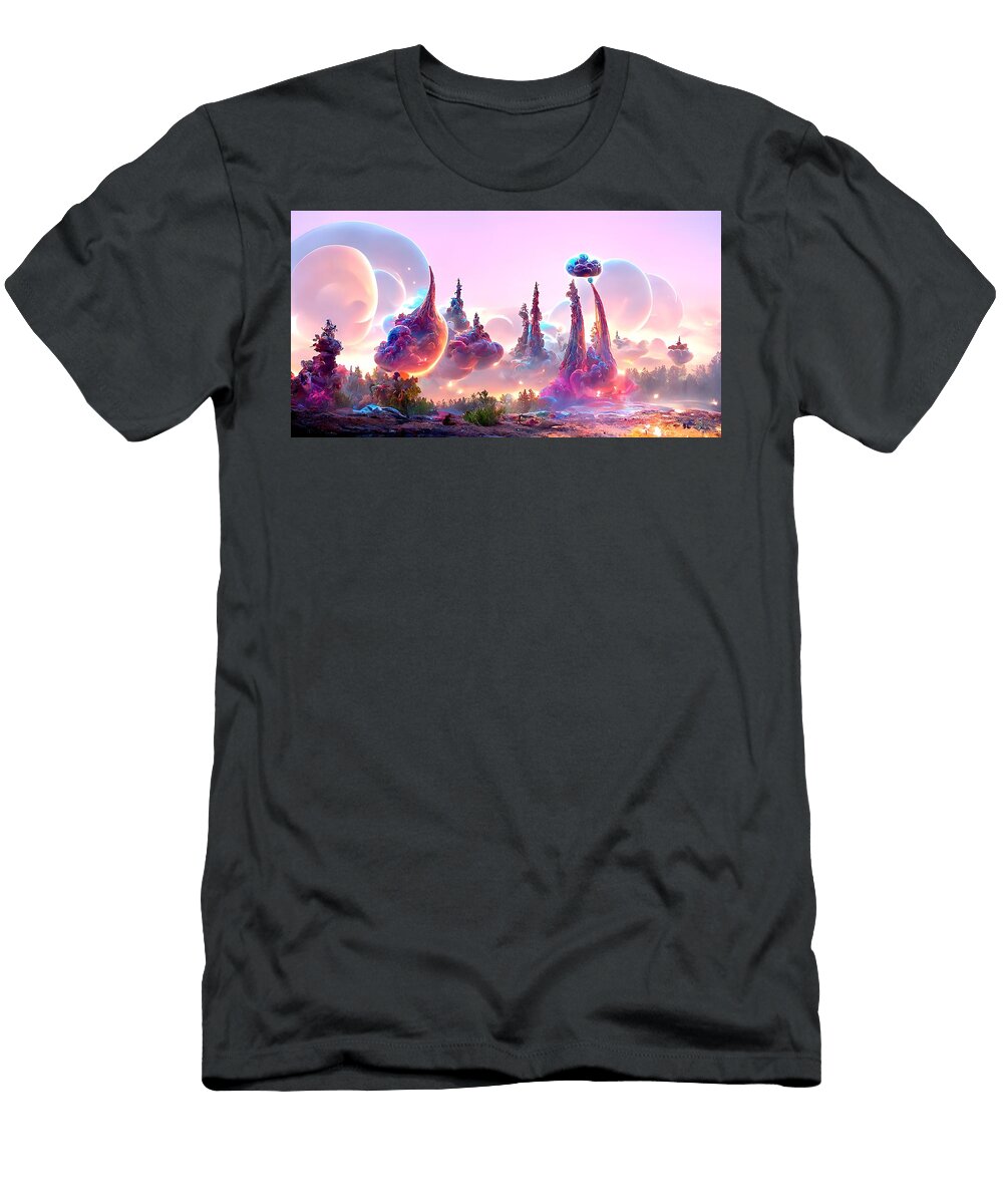 An Outer Space Gas Cloud Alien Planet Landscape Frederick Butt T-Shirt