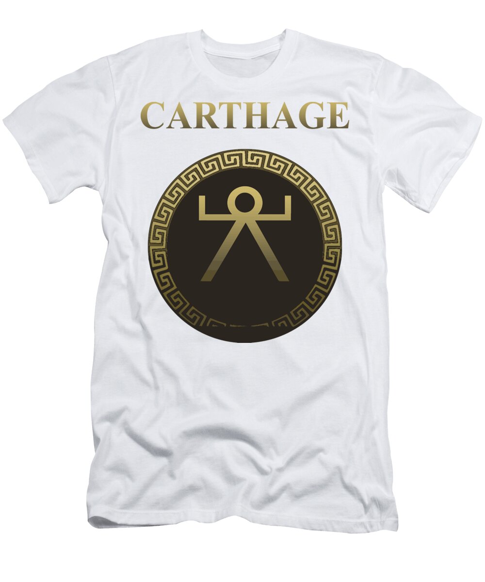 Ancient Carthage Sacred Band Shield Colossal Marvels in Italian Capital Dnt Prints T-Shirt