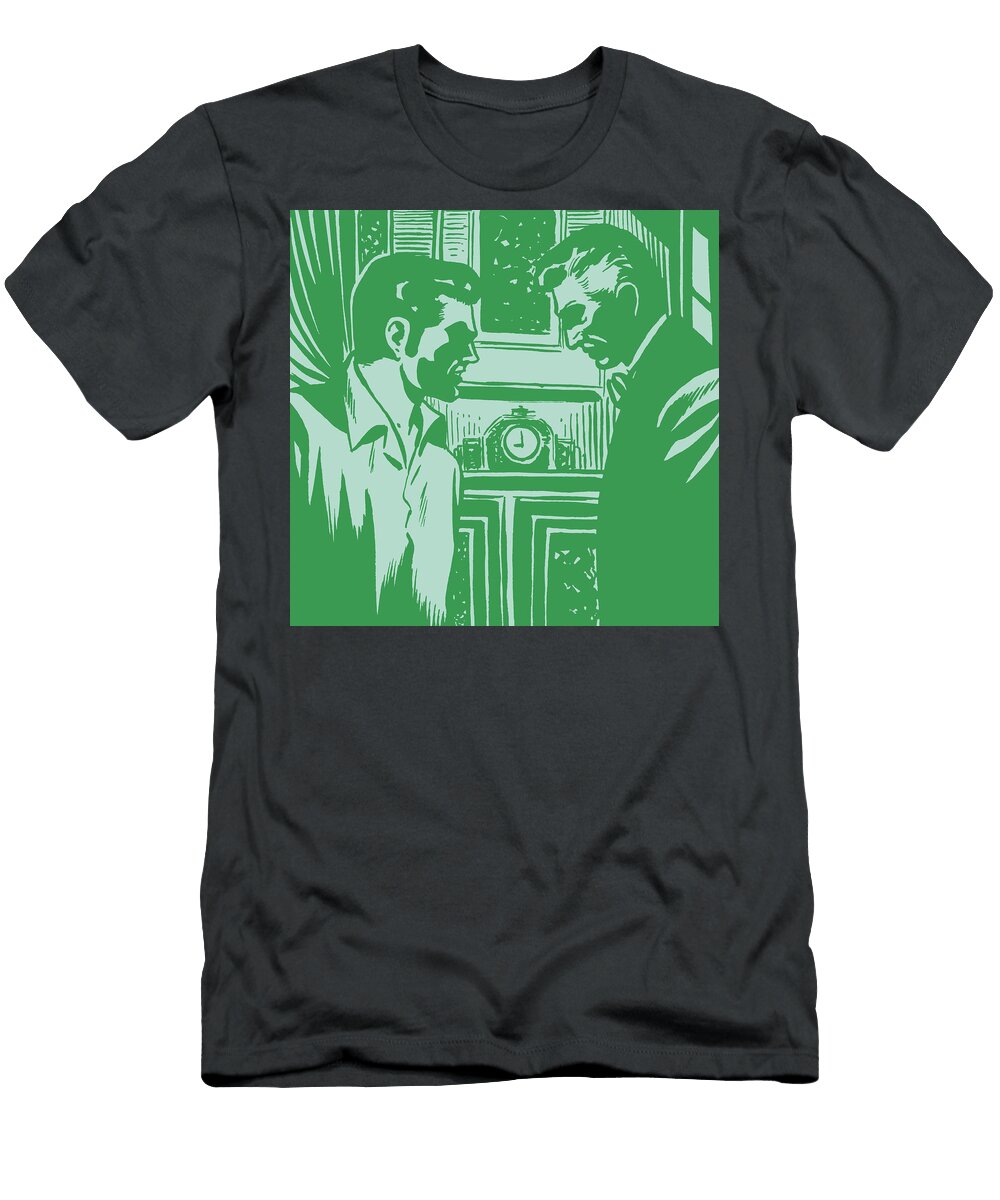 Angry Men Talking in the Shadows Csa Images T-Shirt