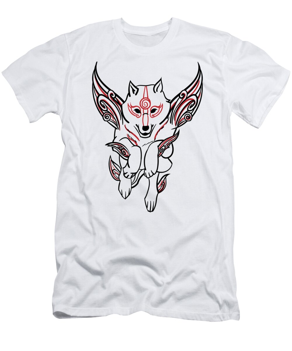 Animals Okami Wolf Jump Okami Video Game T-Shirt