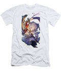 Anime Girl with Staff Light Purple Hair and a Red Gem Chimera Dominic T-Shirt