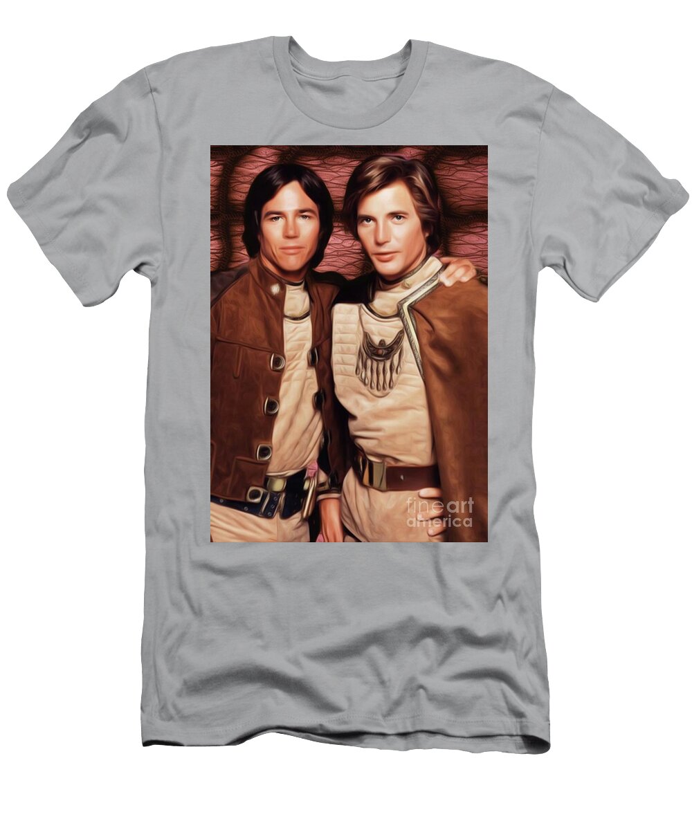 Apollo and Starbuck Battlestar Galactica Esoterica Art Agency T-Shirt
