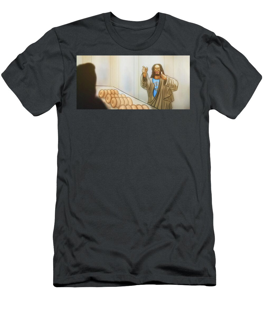 Art Jesus At the Donut Shop Matthias Zegveld T-Shirt
