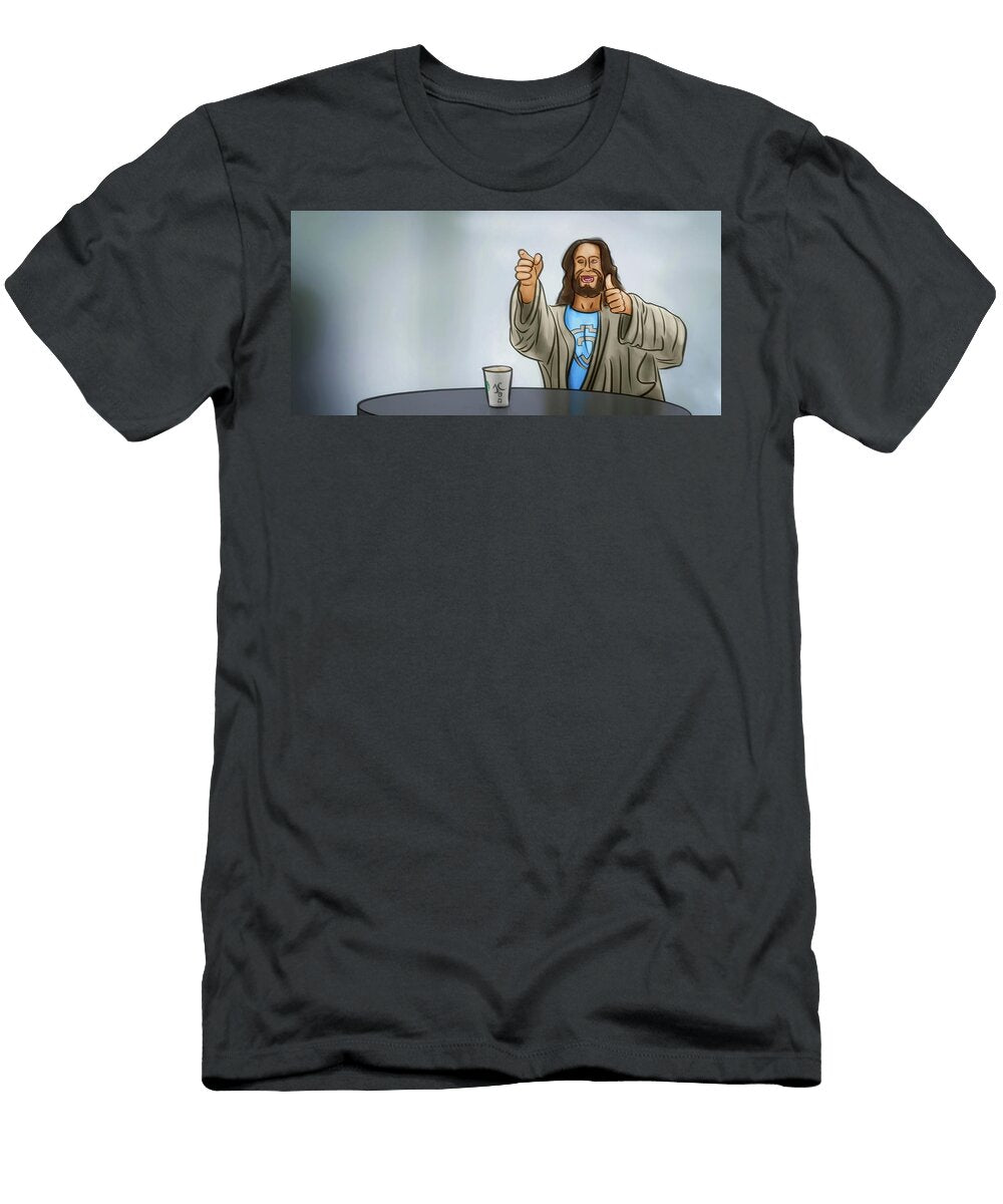 Art Jesus At the Starbucks Matthias Zegveld T-Shirt